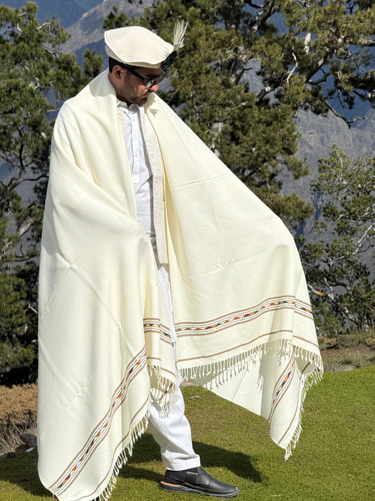 Handwoven Chitrali Pure Wool Shawl | Men's | Multiple Designs