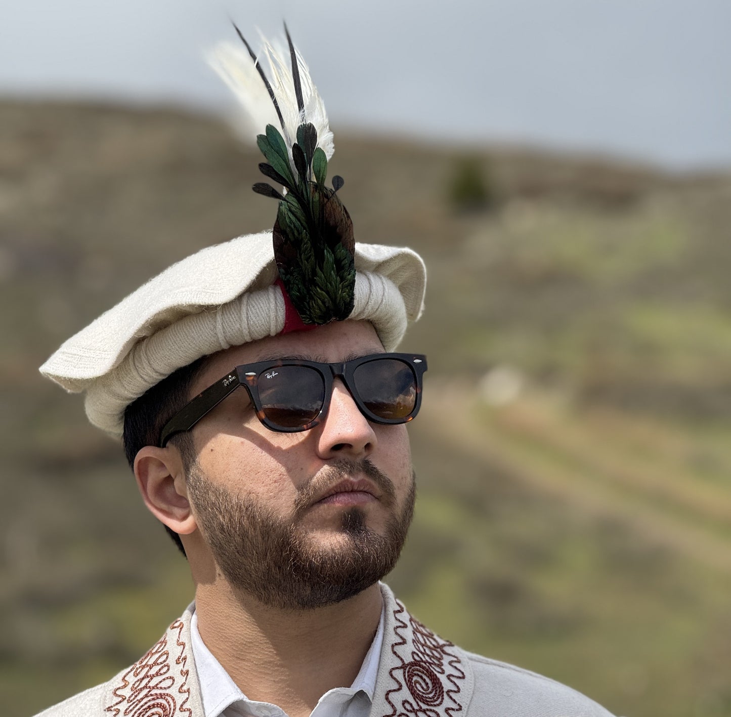 Chitrali Woolen Cap with Himalayan Monal Feather