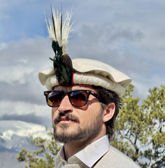 Chitrali Woolen Cap with Himalayan Monal Feather