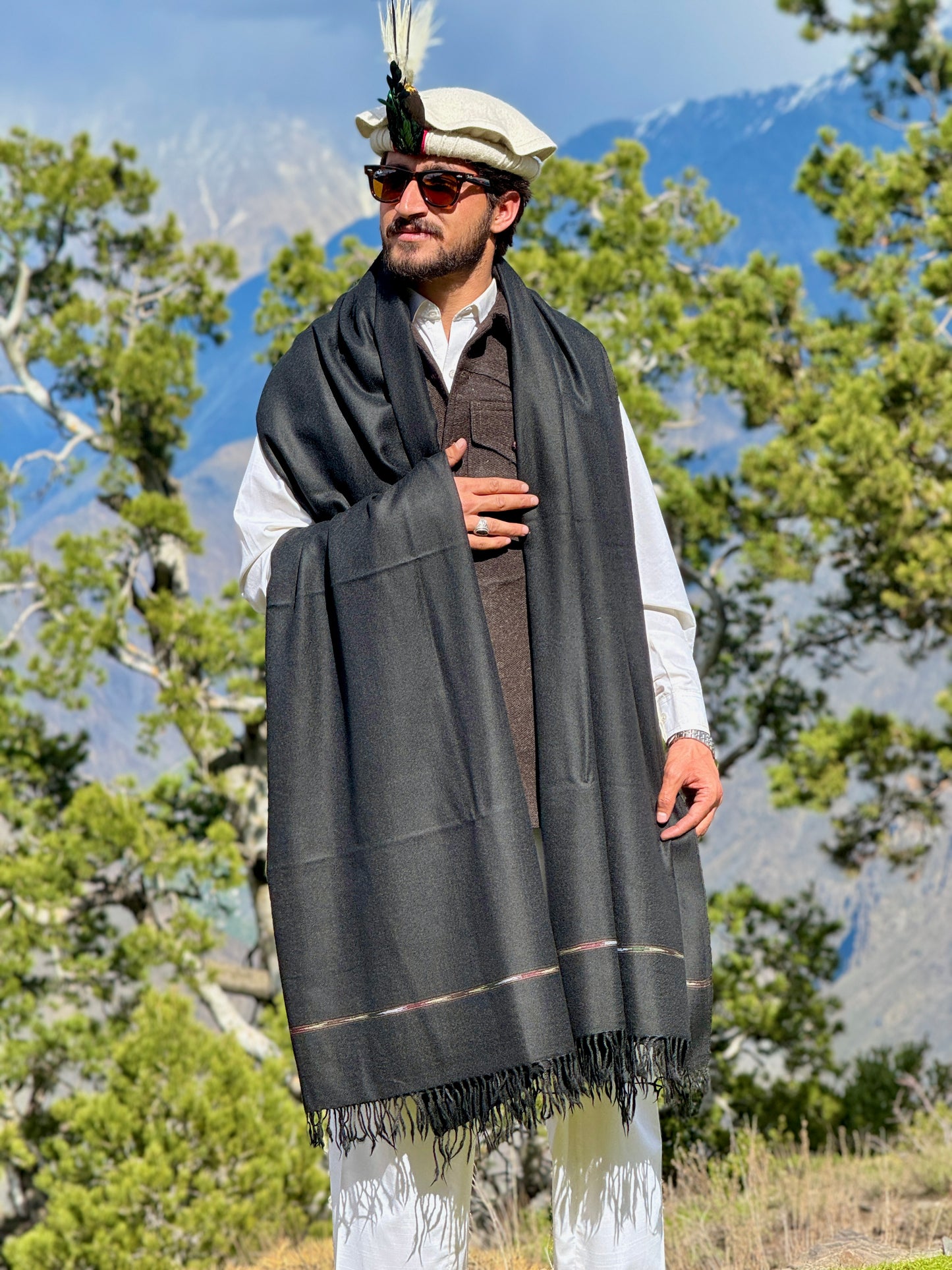 Handwoven Chitrali Pure Wool Shawl | Men's | Multiple Designs