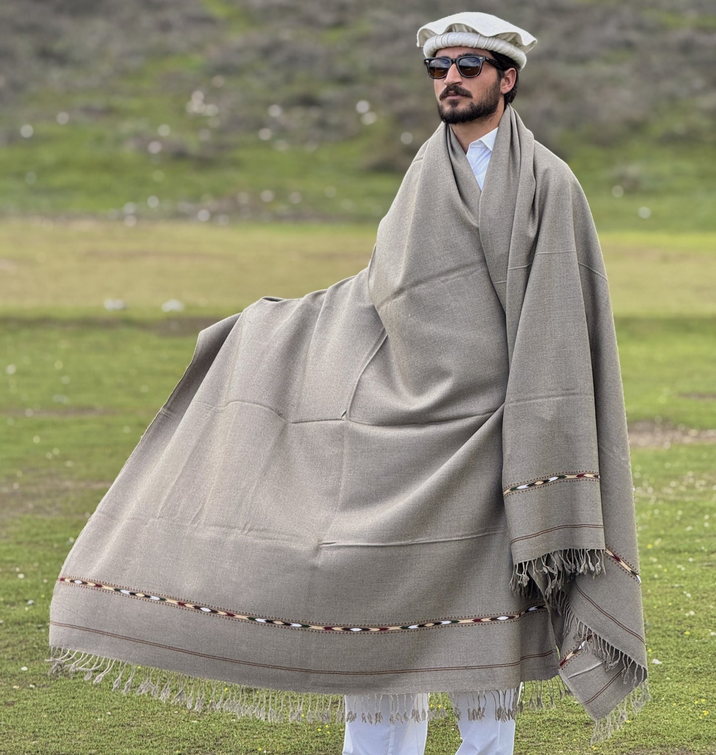 Handwoven Chitrali Pure Wool Shawl | Men's | Multiple Designs