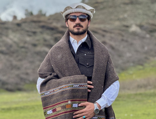 Handwoven Chitrali Pure Wool Shawl | Men's | Multiple Designs